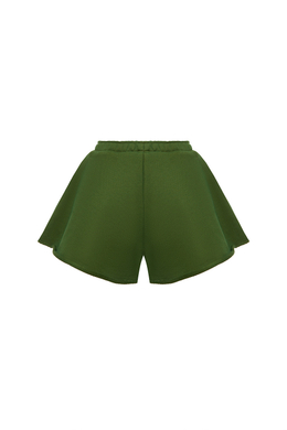 Шорты-юбка короткие Тёмно-зелёный