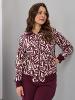 Костюм с брюками КБ-184/бордо-треугольникиабстракция