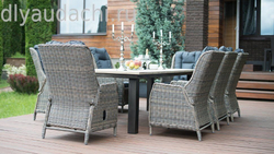 Регулируемое кресло из искусственного ротанга /алюминиевый каркас ВЕРОНА с подушками