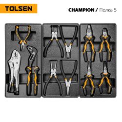 TOLSEN (TT85416-239) Набор инструментов "CHAMPION" для тележки, 18 ложементов, 239 предметов