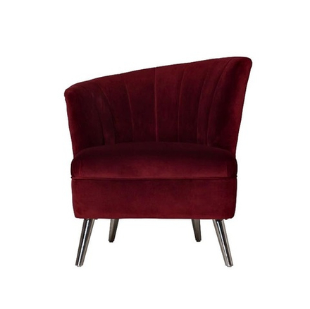 48MY-2553-L BUR SLV Кресло велюр бордо (левое) 80*72*81см