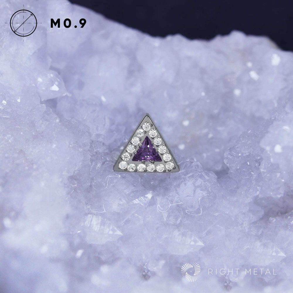 Shine Triangle Amethyst CZ &amp; Crystal-