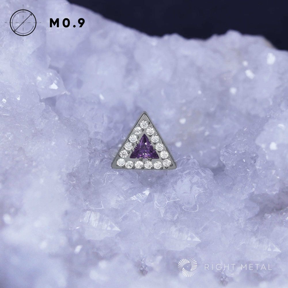 Shine Triangle Amethyst CZ &amp; Crystal