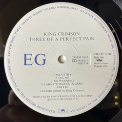 Винтажная виниловая пластинка LP King Crimson Three Of A Perfect Pair (Japan 1984) (Obi)