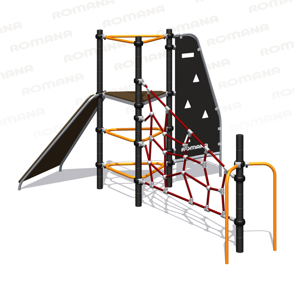 Детский спортивный комплекс с канатным лазом Серия треугольник Romana 401.27.00