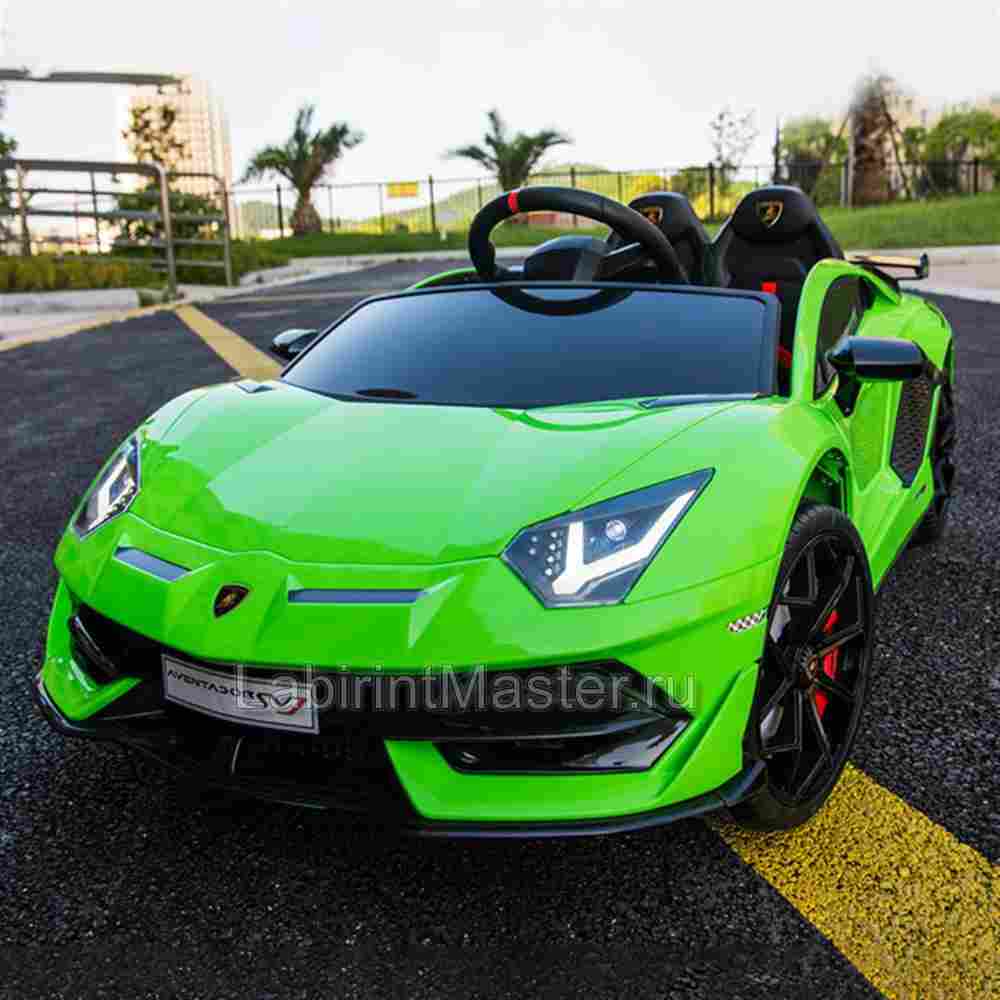 Детский электромобиль "Lamborghini Aventador SVJ" зеленый