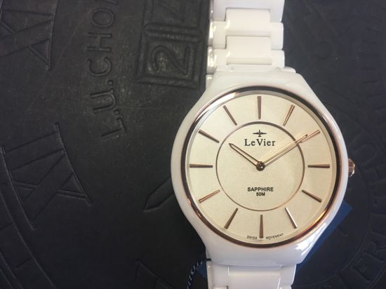 Мужские керамические часы из Франции LeVier L 7505 M Wh вид спереди