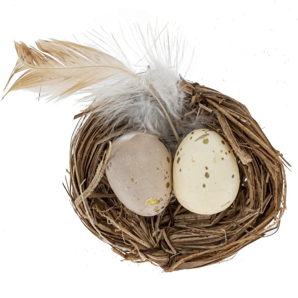 GAEM Изделие декоративное "Гнездо пасхальное", L6,5 W6,5 H2 см, 3в.
