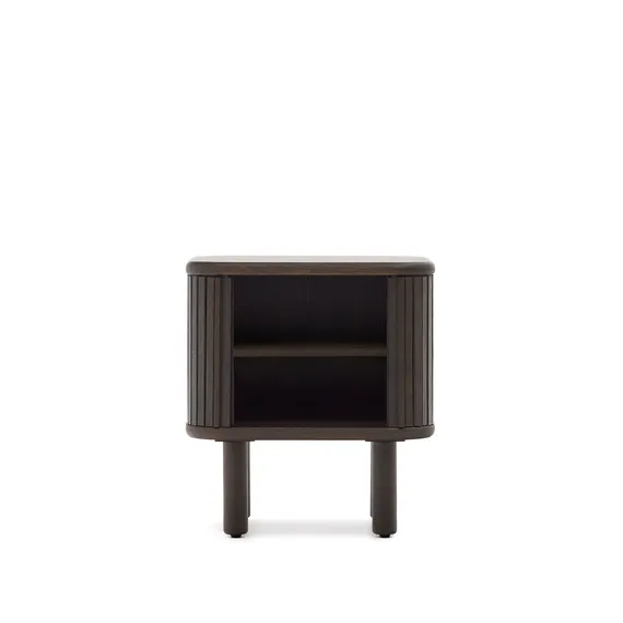 Mailen Прикроватная тумбочка из ясеневого шпона с темной отделкой 50 x 55 см