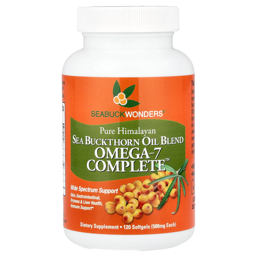 SeaBuckWonders, Pure Himalayan, Omega-7 Complete™, смесь с облепихой, 120 капсул (500 мг в 1 капсуле)