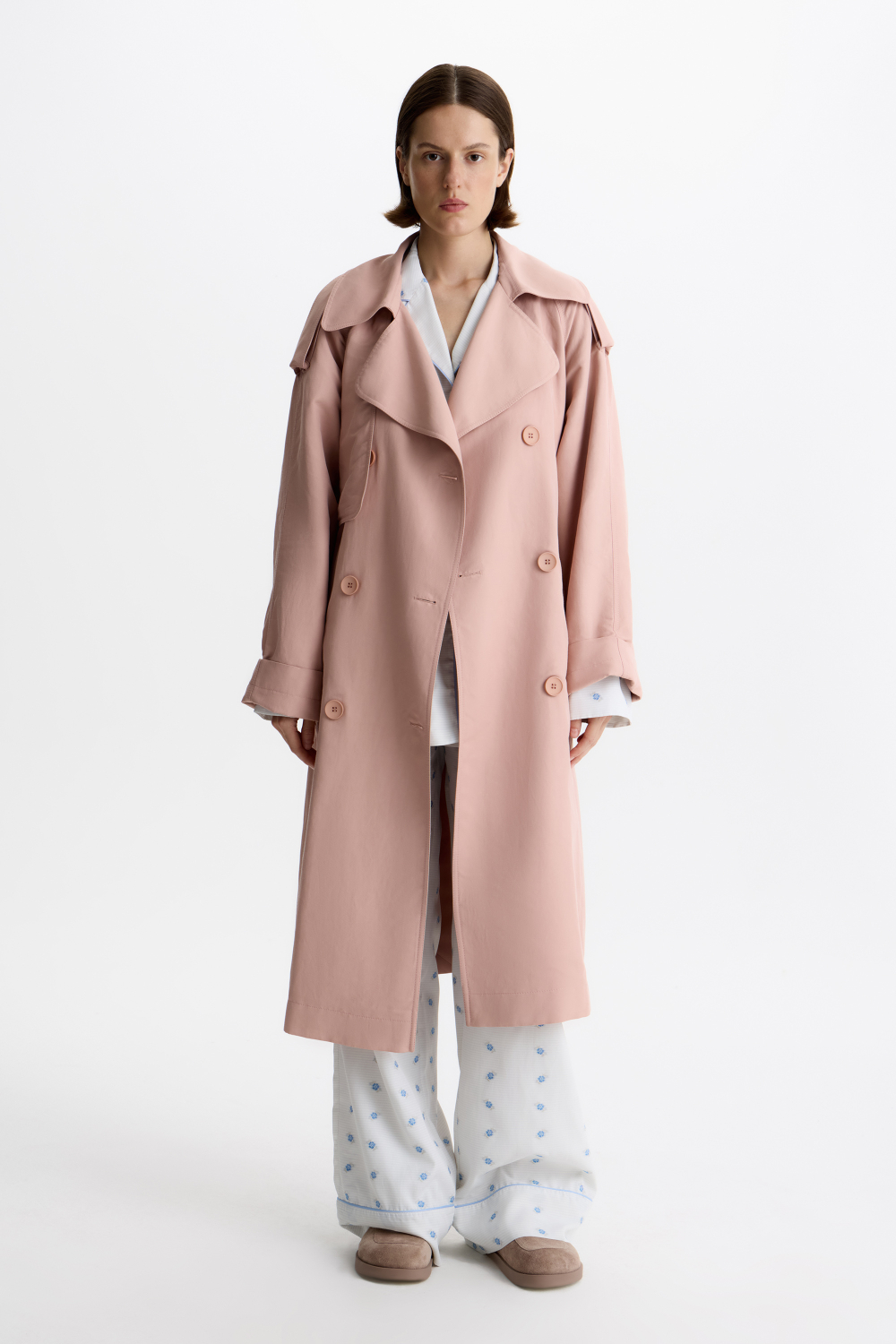 Тренч «Роза пудровая» укороченный