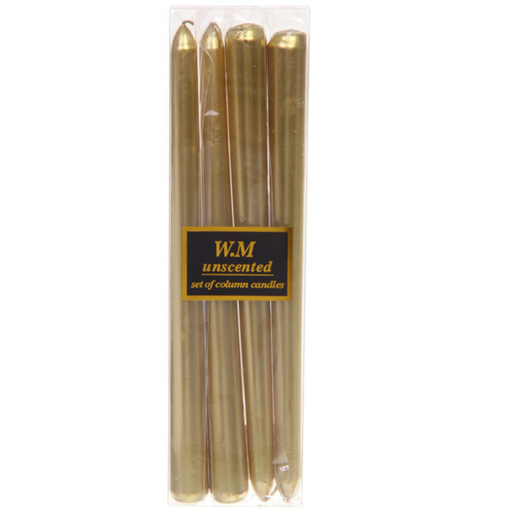 Свеча «Эдем» (набор 4 шт) 2*25 см, Золото