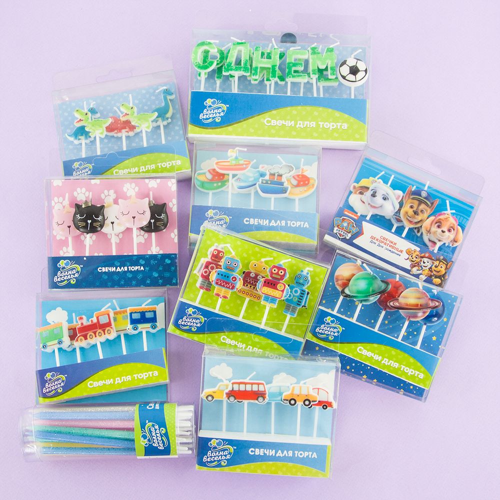 Свечи Щенячий Патруль, 6,5 см, 6 шт.