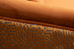 Диван Треви(Trevi) 230М(К) трехм раскл с кантом оранж Pad32+Lattice ORANG 232x103x88см Garda Decor