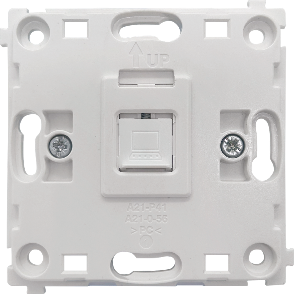 Механизм розетки RJ45 White одиночная с центральным расположением, cat.6/ClassE-8, серия DA