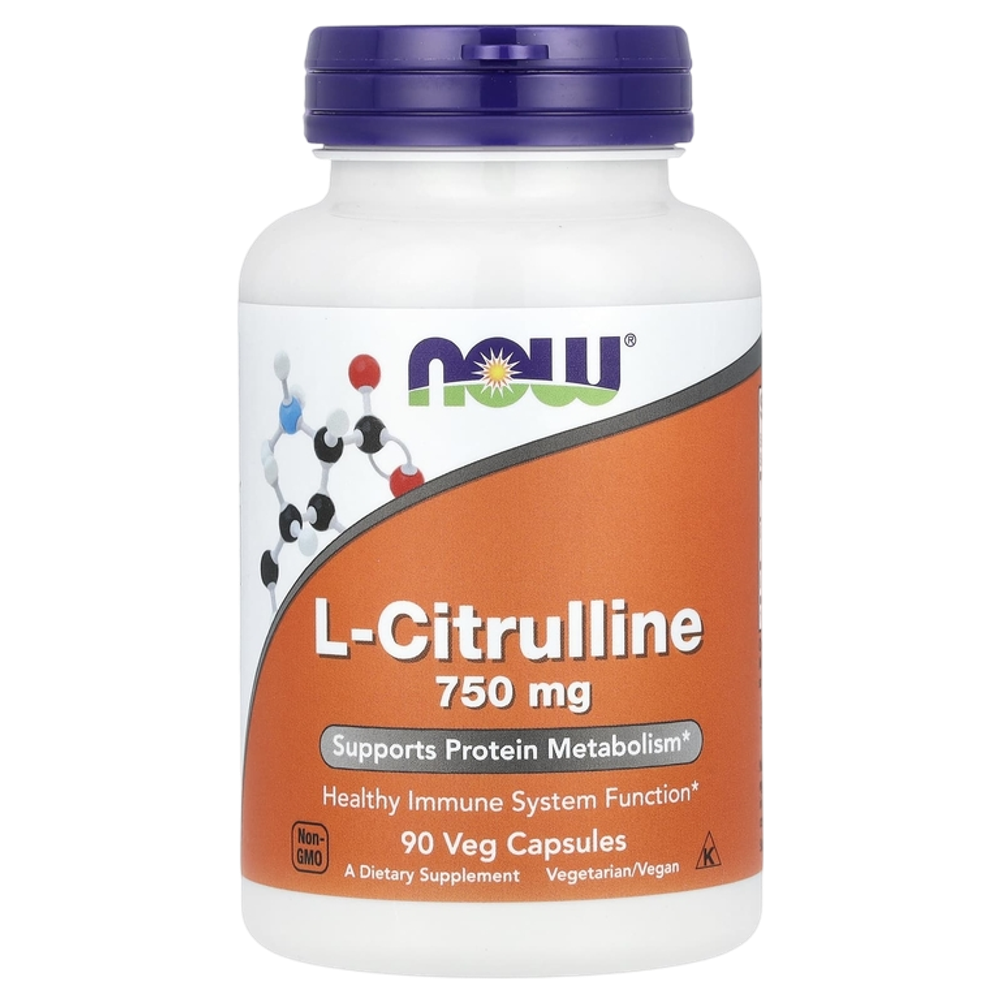 Now Foods L-Citrulline 750 mg 90 Veg Capsules , Цитруллин