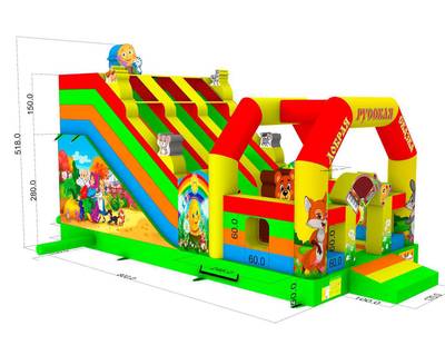 Коммерческий надувной батут «Добрая русская сказка 5», 8*4*5 м