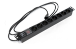 Блок розеток 19", 8 розеток Hyperline SHE19-8SH-SR-2.5AIEC