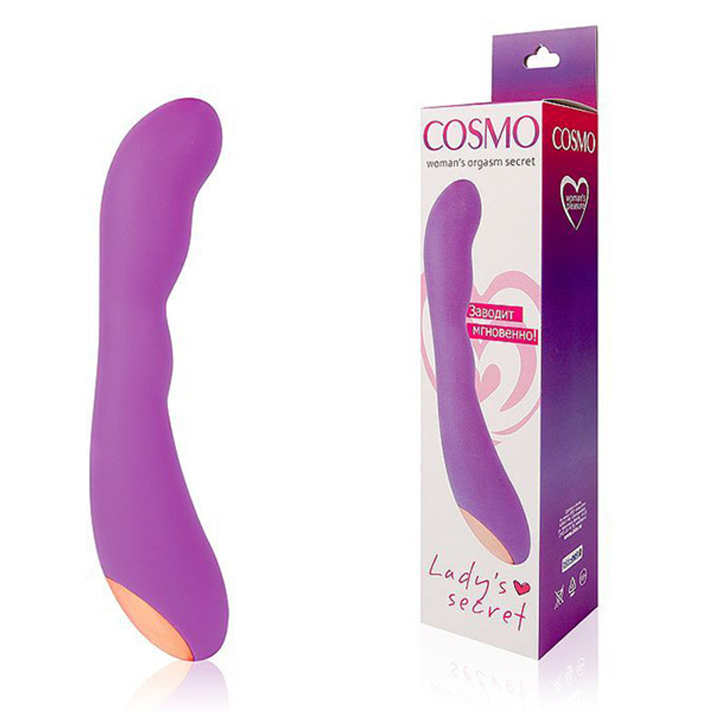 Фиолетовый силиконовый вибромассажер 22,2см Bior Toys Cosmo CSM-23056
