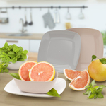 Тарелка "Квадро" глубокая, серый