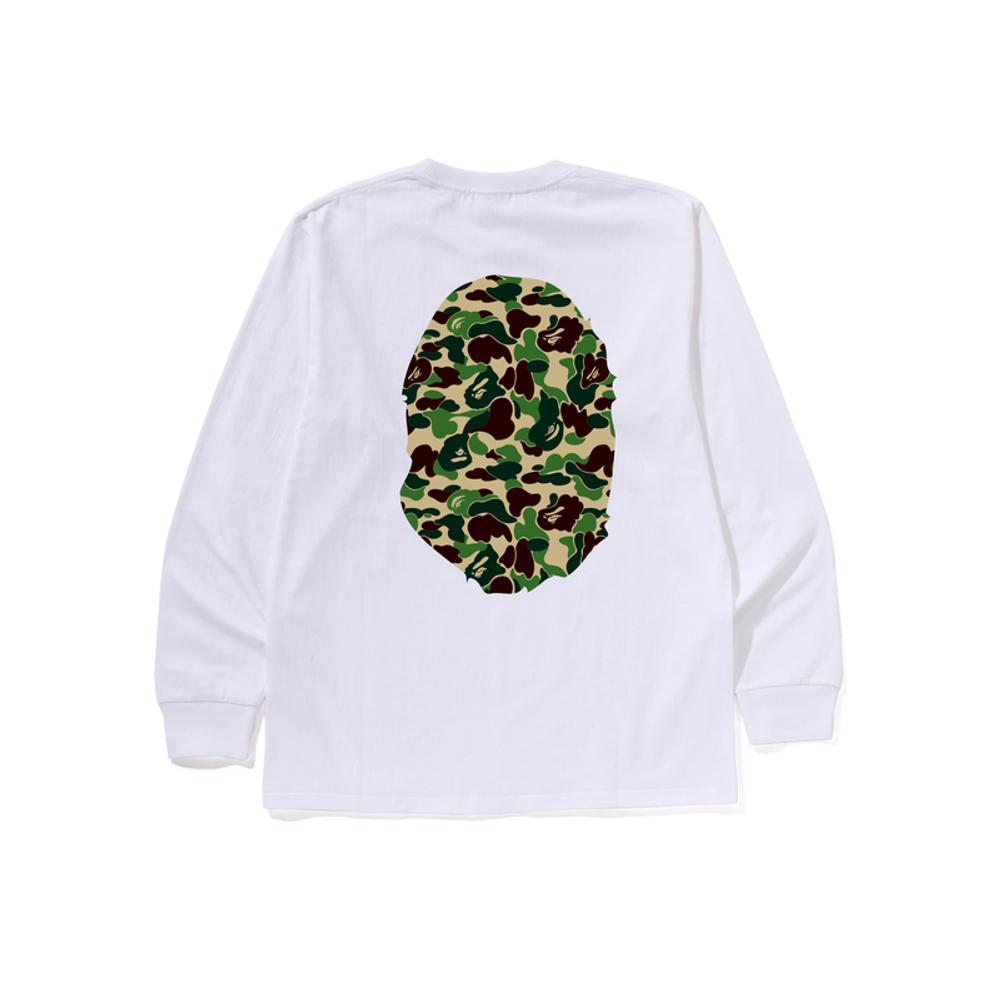 A Bathing Ape Abc Camo Big Ape Head L S Tee белый