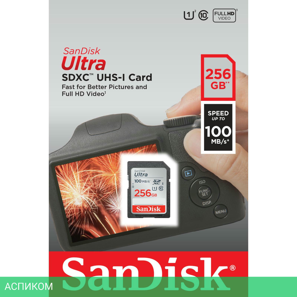 Карта памяти SanDisk SDXC 256GB (SDSDUNR-256G-GN3IN)
