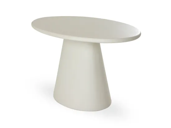 Стол обеденный Gabi белый микроцемент 160x90