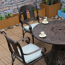 Обеденный комплект из литого алюминия стол Сандаловое дерево(118см)