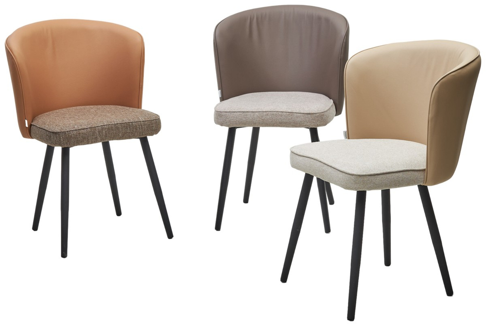 Стул М-City DISAUR Моне Айвори Rovena Ivori ткань, Orakul 130 Экокожа, Черный каркас