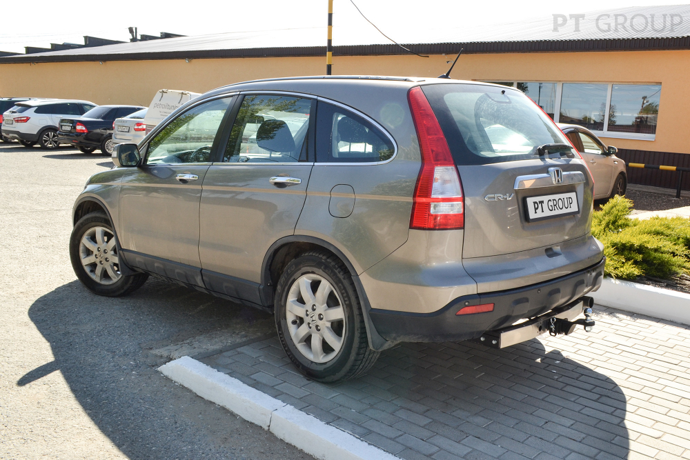 Фаркоп с унив. электрикой, съемный квадрат с НЕРЖ накладкой HONDA CR-V 2007-2012 (паспорт и сертификат) ПТ ГРУПП.CRV-07-991124.00