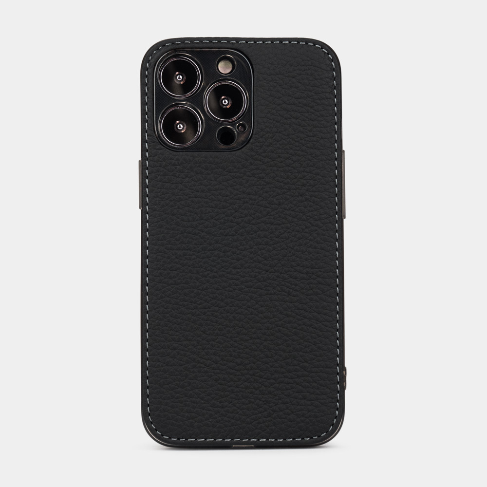 Чехол-накладка кожаный для iPhone 13 Pro Max цвета черный
