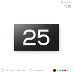 Табличка с номером 25 на дверь квартиры, для офиса, кабинета, аудитории, склада, черная 120х70 мм, Айдентика Технолоджи