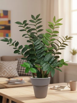 Замиокулькас искусственный 80см в стильном кашпо