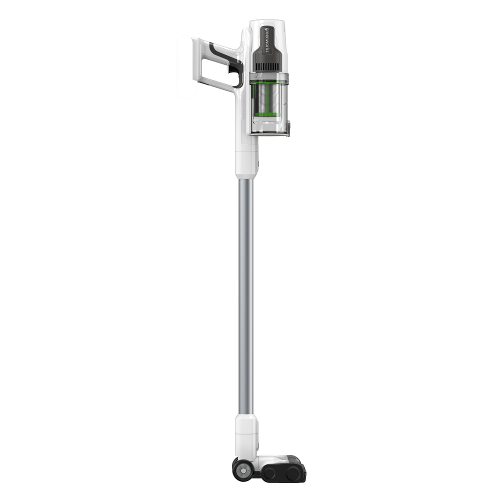 Пылесос вертикальный акк. Greenworks SV24360, 24V, б/щет, 250 Вт, 17 кПа, электрощетка, 2 насадки, LED, белый+серебро, без АКБ (4702107)
