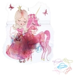 Резинки для волос детские силиконовые 200шт «ФРАТТИ БУМ», Принцесса и единорожек, 16*12см