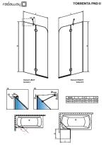 Шторка для ванны Radaway Torrenta PND II 120 стекло прозрачное/профиль хром