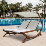 Шезлонг-лежак из сибирской лиственницы Afina AFM-510 White