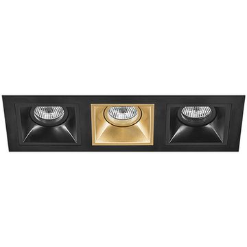 Комплект из светильников и рамки 3*GU5.3 D537070307 чёрный/золото Domino Lightstar