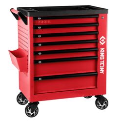 KING TONY (87G38-7B) Тележка инструментальная, 7 выдвижных ящиков, "PROFESSIONAL", красная