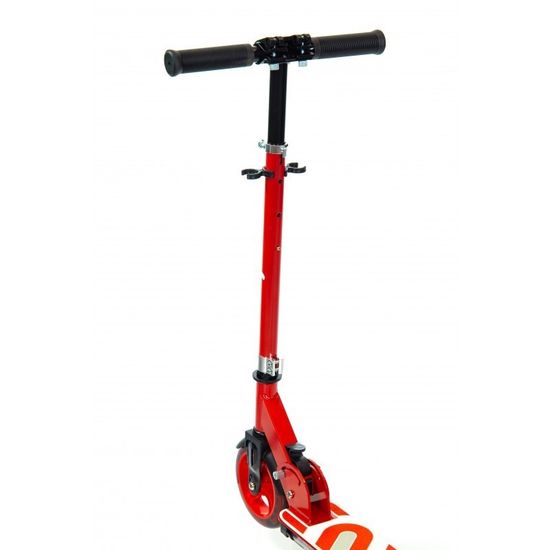 Складной двухколёсный самокат со светящимися колёсами и платформой Micar Flash 145 красный