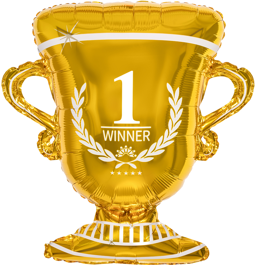 Купить фольгированный шар с гелием в виде золотого кубка недорого