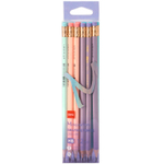 Карандаш DELI "Macaron" С025, НВ, шестигранный корпус, дерево, с ластиком, ассорти