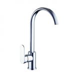 LOB4-A128 Смеситель для кух. мойки с пов. круглым изливом, картридж ø35, материал нерж. сталь, крепление