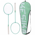 Бадминтон в наборе K-002, 3 предмета: 2 металлические ракетки 65 см, чехол (зеленый)