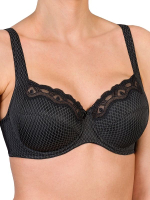 Чёрный бюстгальтер на косточках с геометрическим принтом (Размер: 95E) (Цвет: черный)