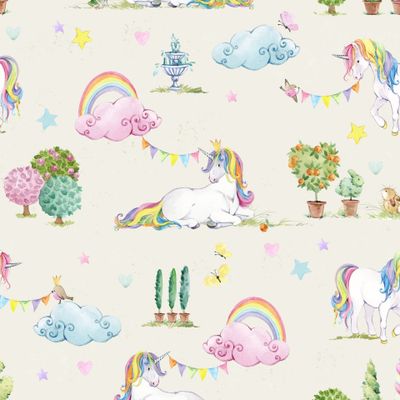 Сказочные единороги акварельный принт