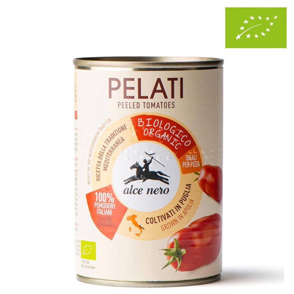 Органические томаты в собственном соку Pelati Alce Nero, 400 г