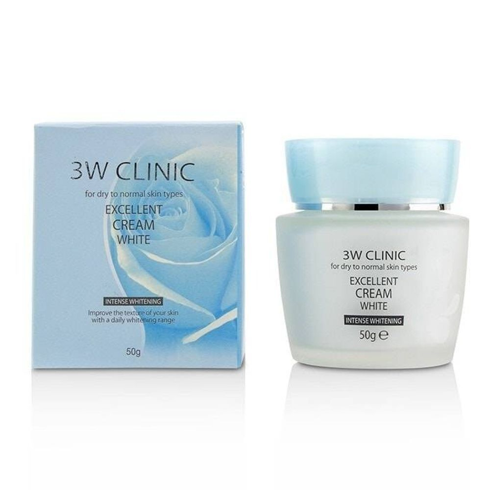 "3W CLINIC" Осветляющий крем для лица с растительными экстрактами, 50 гр