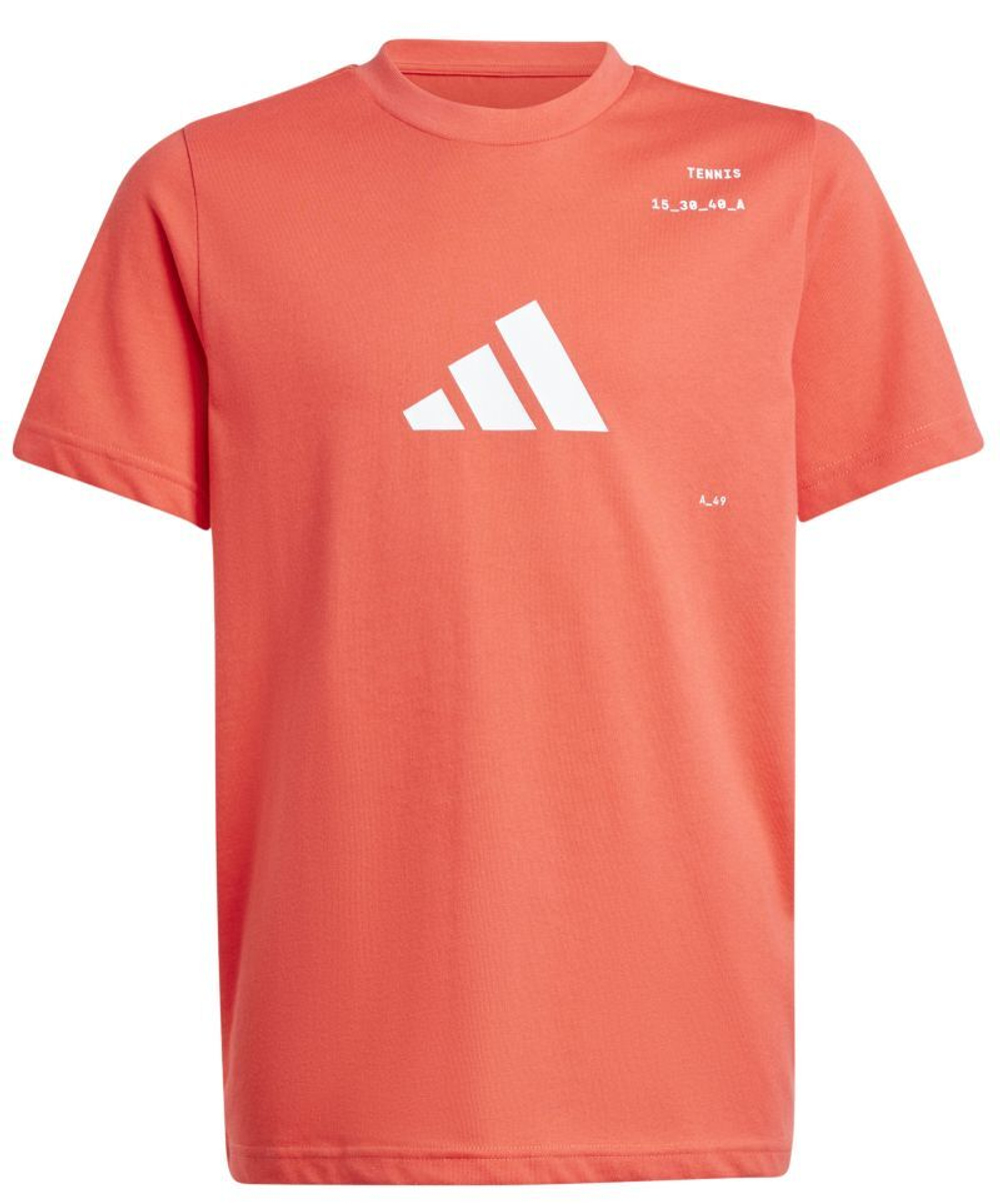 Футболка для мальчика теннисная Adidas Junior Aeroready Tennis Category Graphic - красный