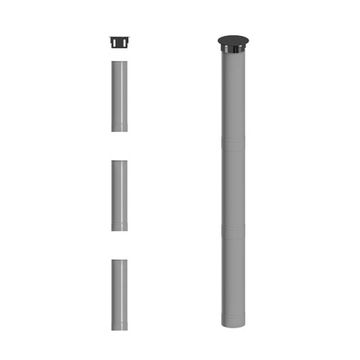 Дымоход сборный с зонтиком SMART D 90мм, L 1130мм (HS-GS-D-3) Helios